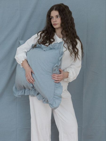 Комплект постельного белья с рюшами Варёный хлопок &bull; 100% хлопок Soft Collection &bull; Волна BOILED-COTTON-KHYLIA-RUSH-A фото