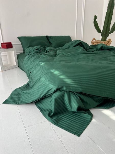 Комплект постільної білизни Страйп-сатин &bull; 100% бавовна &bull; Смарагд STRIPE-SATIN-SMARAGD фото