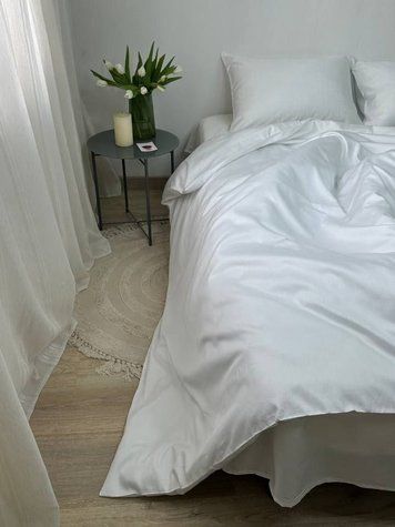 Комплект постельного белья Сатин Premium &mdash; 100% хлопок Турция &mdash; Белый SATIN-BILYI фото