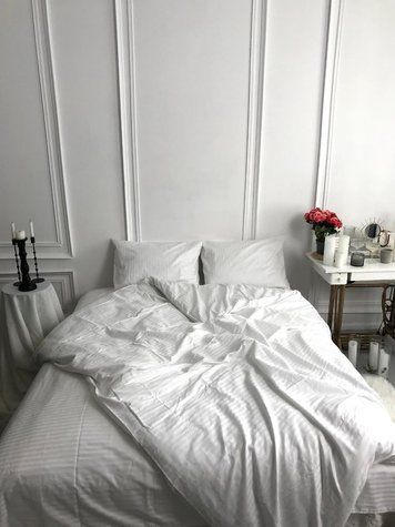 Комплект постільної білизни Страйп-сатин &mdash; 100% бавовна &mdash; Білий STRIPE-SATIN-BILYI фото