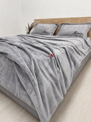 Комплект велюрового постельного белья Моника Жемчужный VELOUR-MONIKA-ZHEMCHUZHNIY фото