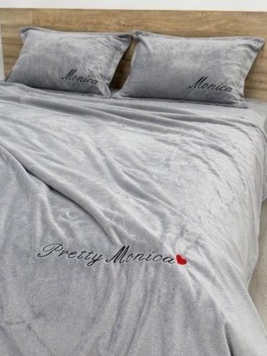 Комплект велюрового постельного белья Моника Жемчужный VELOUR-MONIKA-ZHEMCHUZHNIY фото