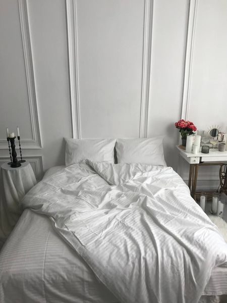 Комплект постільної білизни Страйп-сатин &mdash; 100% бавовна &mdash; Білий STRIPE-SATIN-BILYI фото