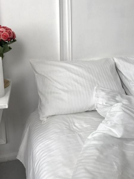 Комплект постільної білизни Страйп-сатин &bull; 100% бавовна &bull; Білий STRIPE-SATIN-BILYI фото