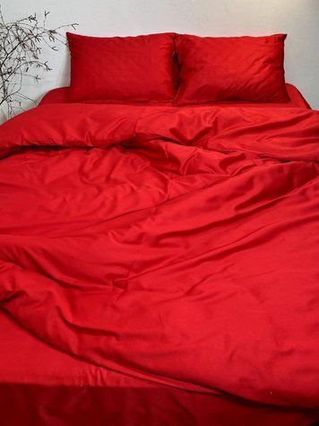 Комплект постельного белья Сатин Premium &mdash; 100% хлопок Турция &mdash; Червоний SATIN-CHERVONYI фото