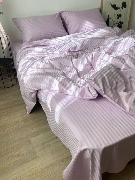 Комплект постільної білизни Страйп-сатин &bull; 100% бавовна &bull; Лаванда 2 STRIPE-SATIN-LAVANDA-2 фото