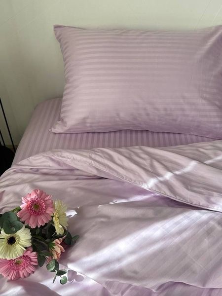 Комплект постільної білизни Страйп-сатин &bull; 100% бавовна &bull; Лаванда 2 STRIPE-SATIN-LAVANDA-2 фото