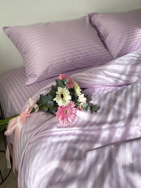 Комплект постільної білизни Страйп-сатин &bull; 100% бавовна &bull; Лаванда 2 STRIPE-SATIN-LAVANDA-2 фото