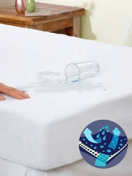 Водонепроницаемый наматрасник АКВАСТОП &mdash; махра, 100% хлопок, борт +20 см MATTRESS-PAD-AQUASTOP-TERRY фото