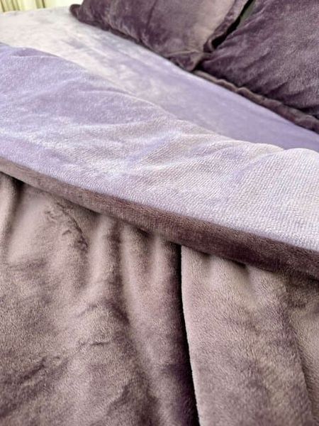 Комплект плюшевої постільної білизни, колір Баклажан + бузковий PLUSH-BAKLAZHAN-BUZKOVYI фото