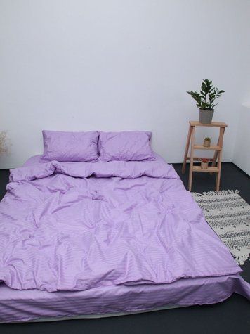 Комплект постельного белья Страйп-сатин &mdash; 100% хлопок &mdash; Лаванда 3 STRIPE-SATIN-LAVANDA-3-A фото