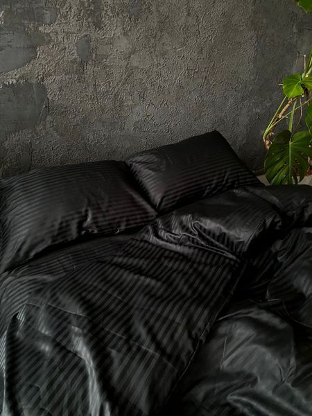 Комплект постільної білизни Страйп-сатин &bull; 100% бавовна &bull; Чорний STRIPE-SATIN-CHORNYI фото