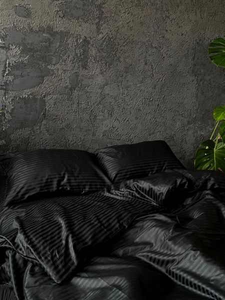 Комплект постільної білизни Страйп-сатин &bull; 100% бавовна &bull; Чорний STRIPE-SATIN-CHORNYI фото