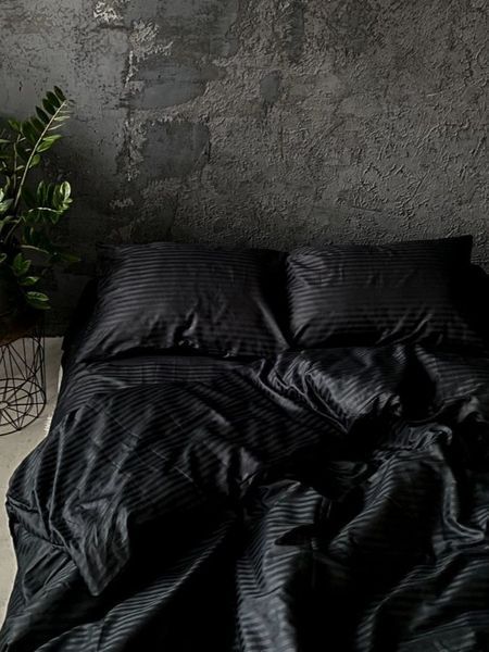 Комплект постільної білизни Страйп-сатин &bull; 100% бавовна &bull; Чорний STRIPE-SATIN-CHORNYI фото