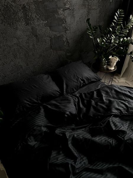 Комплект постільної білизни Страйп-сатин &bull; 100% бавовна &bull; Чорний STRIPE-SATIN-CHORNYI фото