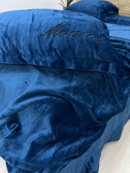 Комплект велюрової постільної білизни Моніка Синій VELOUR-MONIKA-SINIY фото