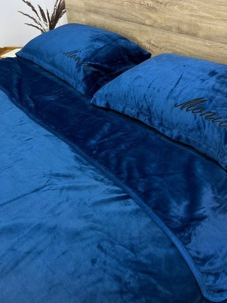 Комплект велюрової постільної білизни Моніка Синій VELOUR-MONIKA-SINIY фото