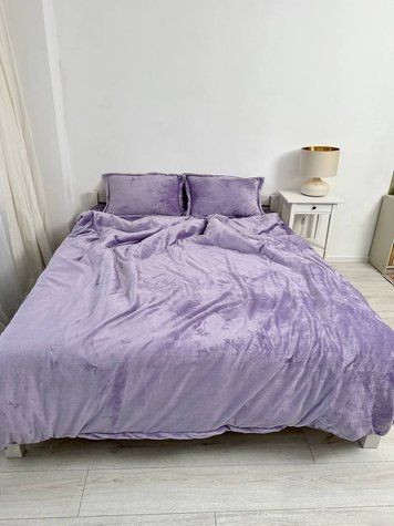 Комплект постельного белья Велюр &mdash; плюш, мягкость и уют &mdash; Сиреневый VELOUR-1.5-BUZKOVYI фото