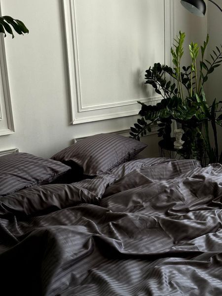 Комплект постельного белья Страйп-сатин &bull; 100% хлопок &bull; Графит STRIPE-SATIN-GRAFIT фото
