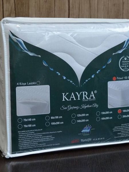 Наматрацник стьобаний водонепроникний kayra &mdash; бавовна, мембрана, Туреччина MATTRESS-PAD-QUILTED-KAYRA фото