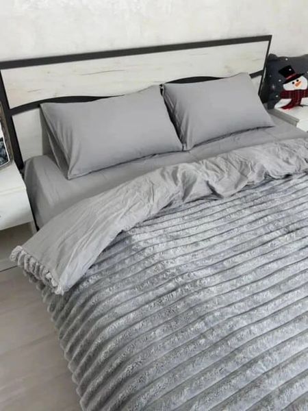 Комплект постільної білизни Шарпей із сатином, Євро, Перлистий PLUSH-SHARPEY-SATIN-PERLYSTYI фото