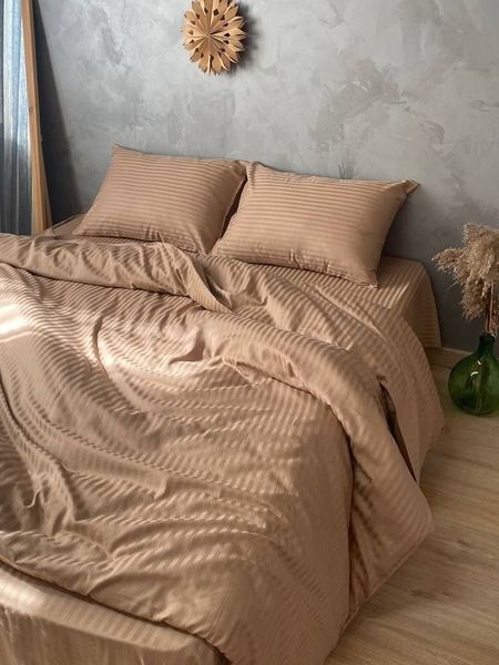 Комплект постільної білизни Страйп-сатин &bull; 100% бавовна &bull; Мокко STRIPE-SATIN-MOKKO фото