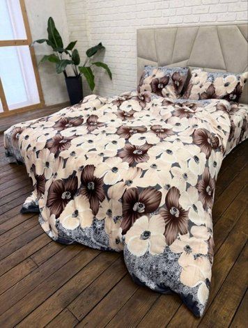 Комплект плюшевої постільної білизни, Кавово-кремовий флер PLUSH-KOFIINO-KREMOVYI-FLER фото