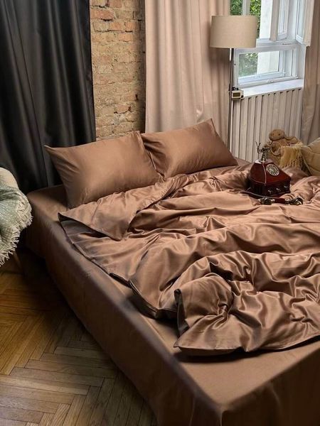 Комплект постельного белья Сатин Premium &bull; 100% хлопок Турция &bull; Мокко SATIN-MOKKO фото