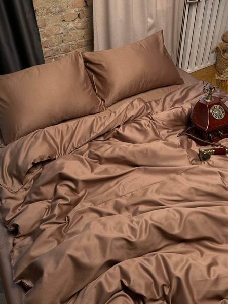 Комплект постельного белья Сатин Premium &bull; 100% хлопок Турция &bull; Мокко SATIN-MOKKO фото