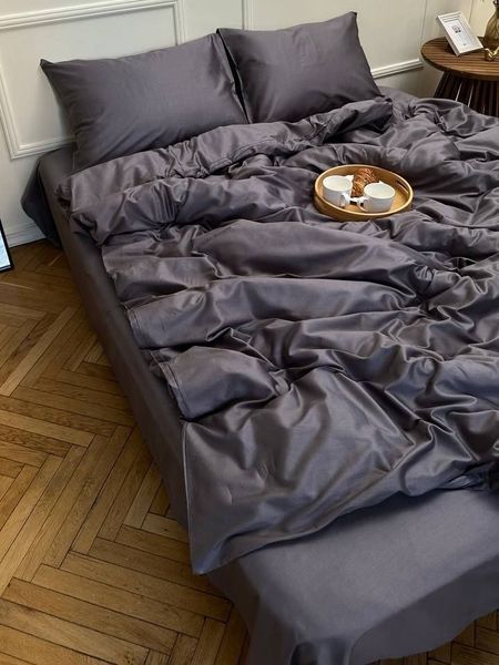 Комплект постельного белья Сатин Premium &bull; 100% хлопок Турция &bull; Мокрый асфальт SATIN-MOKRYI-ASFALT фото