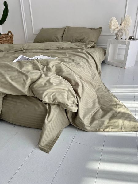 Комплект постільної білизни Страйп-сатин &bull; 100% бавовна &bull; Оливка STRIPE-SATIN-OLIVKA фото