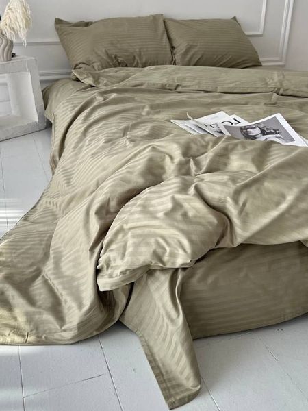 Комплект постельного белья Страйп-сатин &bull; 100% хлопок &bull; Оливка STRIPE-SATIN-OLIVKA фото