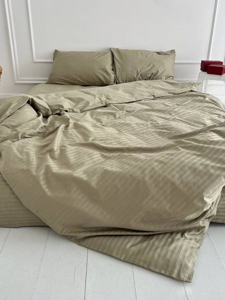 Комплект постельного белья Страйп-сатин &bull; 100% хлопок &bull; Оливка STRIPE-SATIN-OLIVKA фото