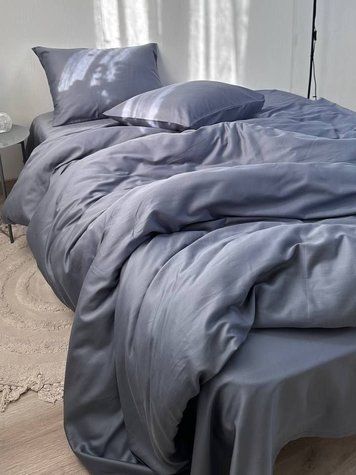 Комплект постельного белья Сатин Premium &mdash; 100% хлопок Турция &mdash; Благородный серый SATIN-BLAGORODNYI-SIRYI фото