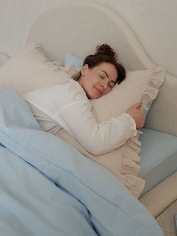 Комплект постельного белья с рюшами Варёный хлопок &mdash; 100% хлопок Soft Collection &mdash; Небесный BOILED-COTTON-NEBESNYI-RUSH-A фото