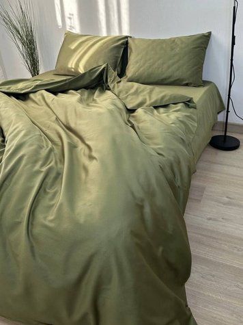 Комплект постельного белья Сатин Premium &mdash; 100% хлопок Турция &mdash; Оливка SATIN-OLIVKA фото
