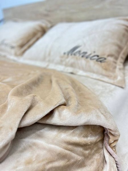 Комплект велюрового постельного белья Моника Светлый беж VELOUR-MONIKA-SVITLIY-BEZH фото