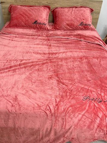 Комплект велюрового постельного белья Моника Коралловый VELOUR-MONIKA-KORALOVIY фото