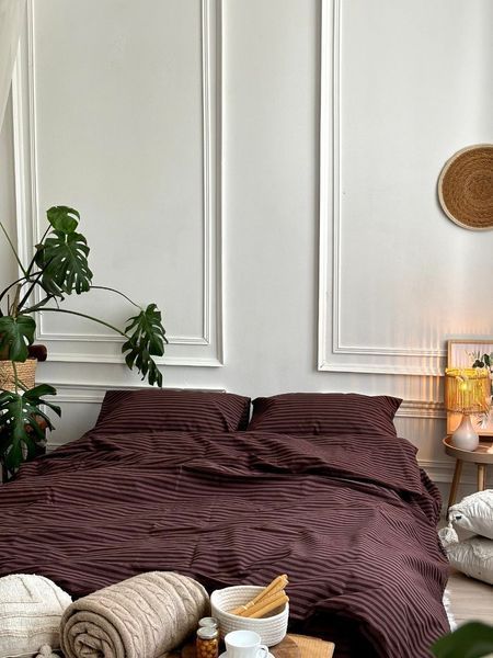 Комплект постельного белья Бязь Gold Lux &bull; 100% хлопок &bull; Шоколад в смужку BYAZ-GOLD-SHOKOLAD-V-SMUZHKU фото