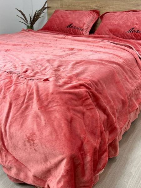 Комплект велюрового постельного белья Моника Коралловый VELOUR-MONIKA-KORALOVIY фото