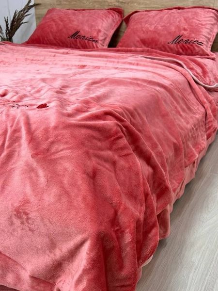 Комплект велюрового постельного белья Моника Коралловый VELOUR-MONIKA-KORALOVIY фото