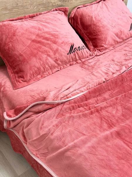Комплект велюрового постельного белья Моника Коралловый VELOUR-MONIKA-KORALOVIY фото