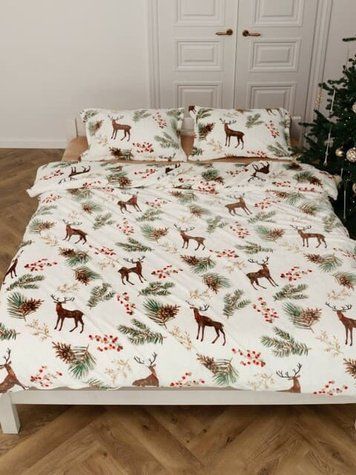 Дитячий комплект плюшевої постільної білизни, Лісовий олень PLUSH-KIDS-DEER-PINE фото
