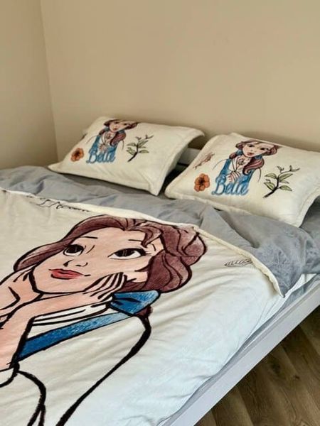 Дитячий комплект плюшевої постільної білизни, Квіткова Belle PLUSH-KIDS-BELLE фото