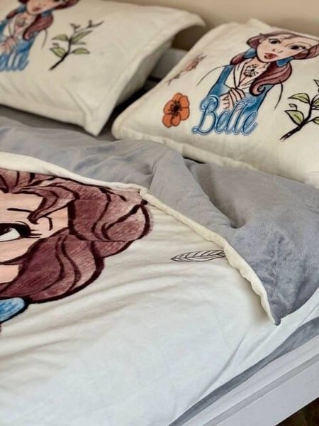 Дитячий комплект плюшевої постільної білизни, Квіткова Belle PLUSH-KIDS-BELLE фото