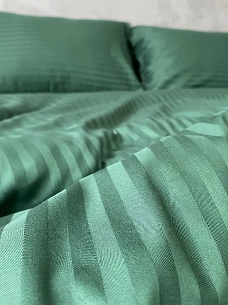 Комплект постільної білизни Страйп-сатин &bull; 100% бавовна &bull; Зелений STRIPE-SATIN-ZELENYI фото